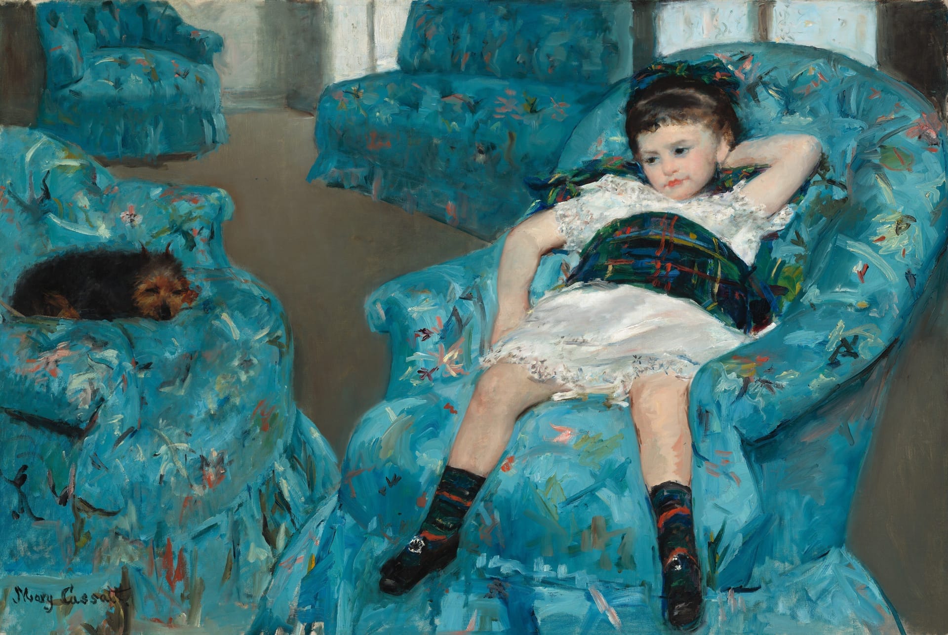 Little Girl in Blue Armchair by Mary Cassatt, 1878